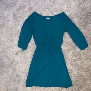 Teal 3/4 Length Sleeve Dress